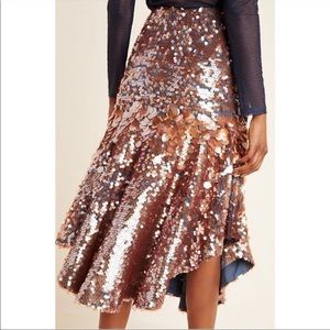 Anthropologie leonita sequin midi skirt